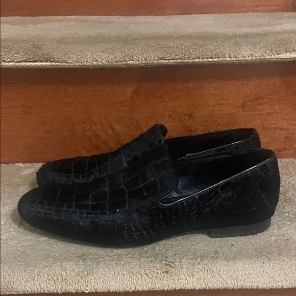 Jimmy Choo Black Textured Loafers